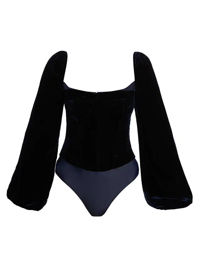Cami NYC Women's Annel Velvet Blouson-Sleeve Bodysuit - Eclipse