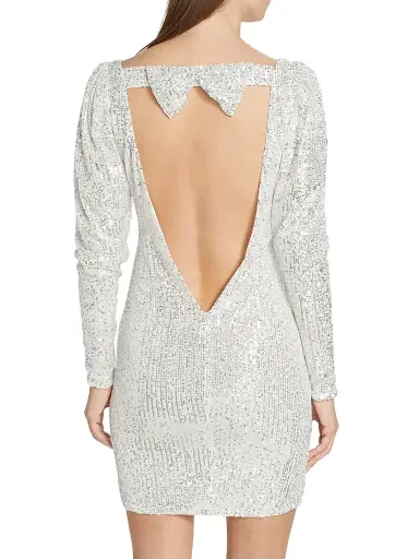 Caroline Constas Women's Sequin Jersey Bow Minidress - White | Thumbnail 5 Caroline Constas Women's Sequin Jersey Bow Minidress - White | Thumbnail 5