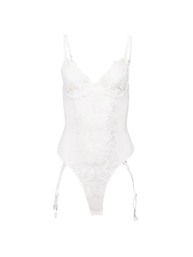 Fleur du Mal Women's Floral Bow Embroidered Bodysuit -