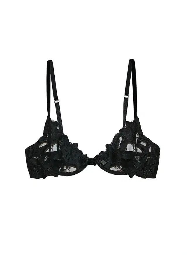Fleur du Mal Women's Lily Embroidered Floral Lace Bra - Black