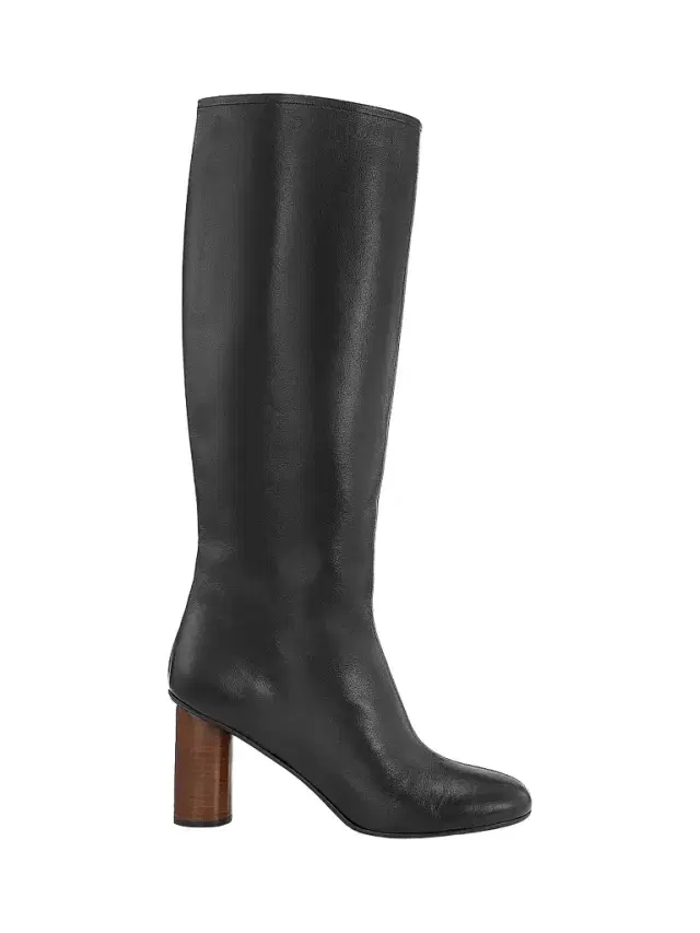 Co Women's -Front 80MM Leather Tall Boots - Black
