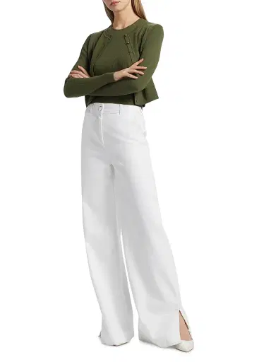 Toccin Women's Zoe Rib-Knit Crop Cardigan | Thumbnail 2
