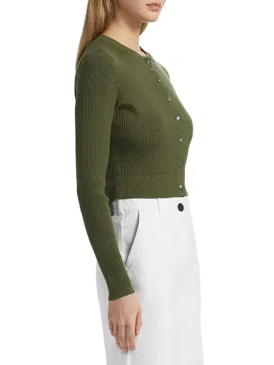 Toccin Women's Zoe Rib-Knit Crop Cardigan | Thumbnail 4