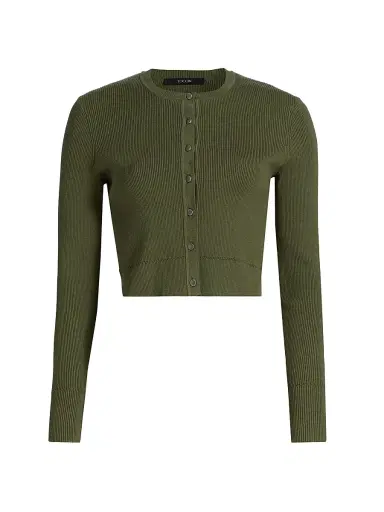 Toccin Women's Zoe Rib-Knit Crop Cardigan | Thumbnail 1