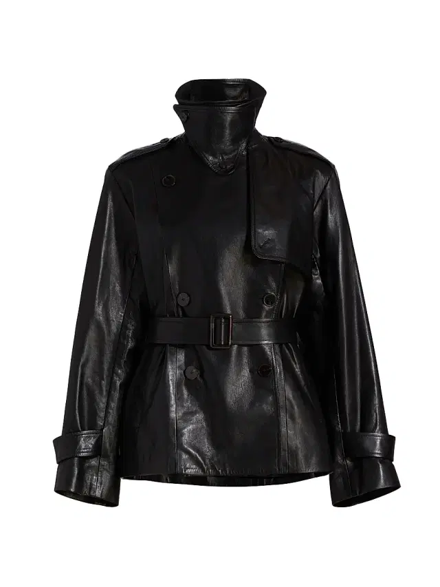 Heirlome Women's Iggy Double-Breasted Leather Jacket - Black