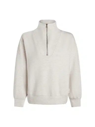 Varley Women's Hawley Half-Zip Sweatshirt - Ivory Marl | Thumbnail 1