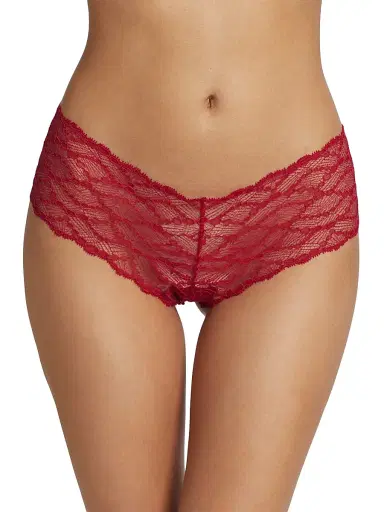 Kiki de Montparnasse Women's Mon Cheri Scalloped Boyshort - Red | Thumbnail 3