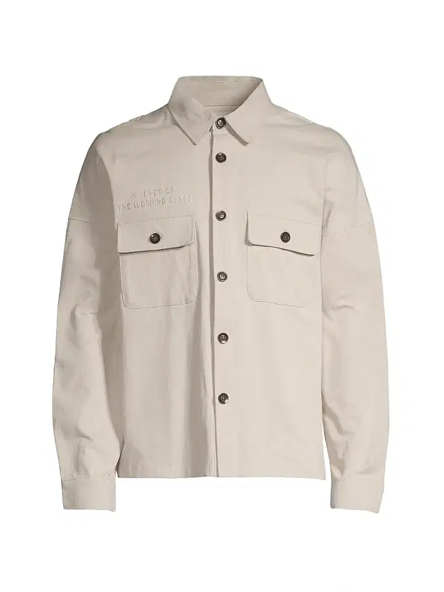 Honor The Gift Men's Imprint Embroidered Shirt Jacket - Bone
