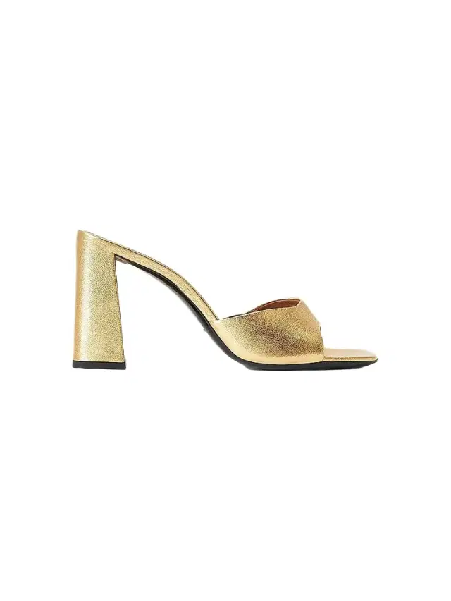 Staud Women's Sloane 9MM Metallic Leather Sandals - Gold