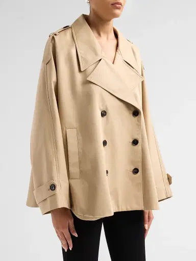 Co Women's Dolman Crop Trench at - Camel | Thumbnail 4