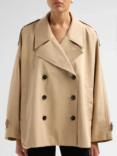 Co Women's Dolman Crop Trench at - Camel | Thumbnail 5