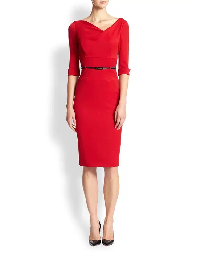 BLACK HALO Women's Jackie O Three-Quarter Sleeve Dress