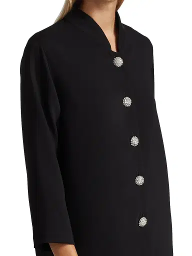 Caroline Rose Women's Suzette Pavé-Button Crepe Jacket | Thumbnail 6 Caroline Rose Women's Suzette Pavé-Button Crepe Jacket | Thumbnail 6