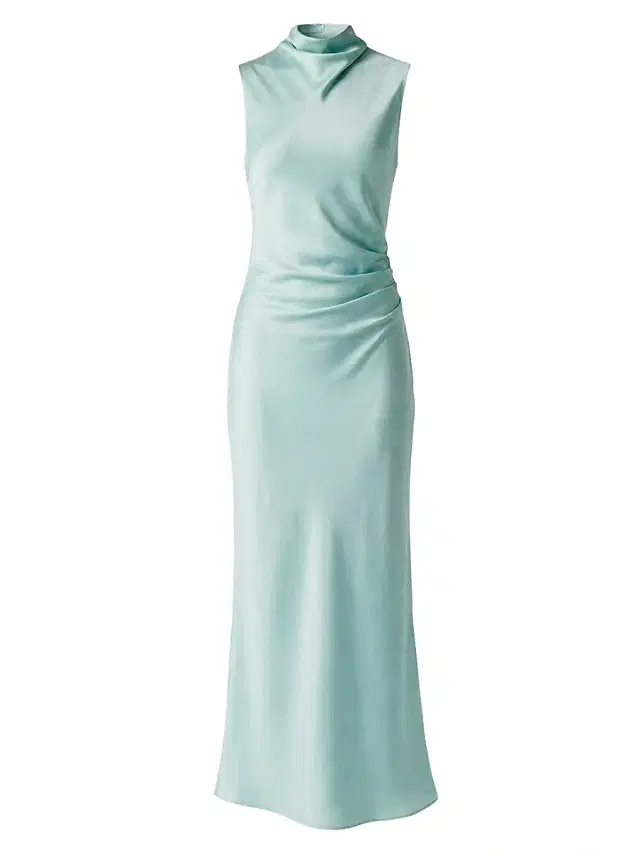 Toccin Women's Koralie Draped Bias-Cut Midi-Dress - Sea Breeze