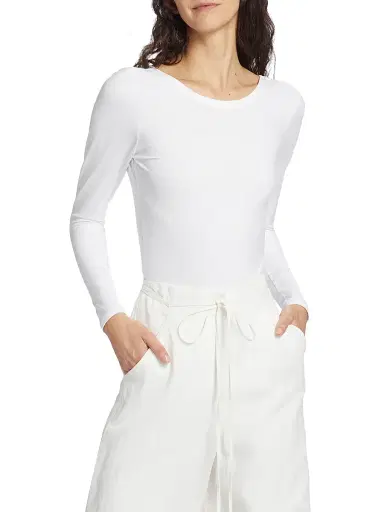 Spanx Women's Long Sleeve Scoop Bodysuit - White - Size XL | Thumbnail 3