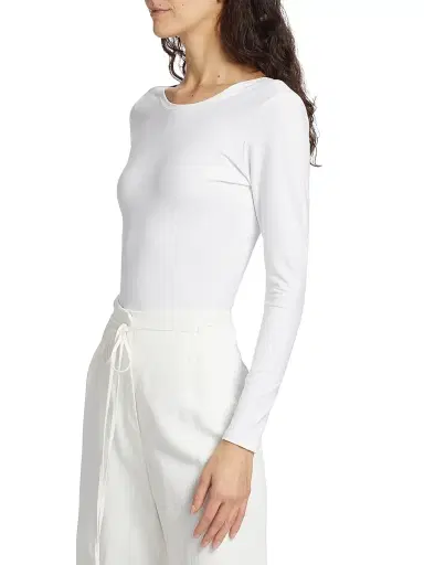 Spanx Women's Long Sleeve Scoop Bodysuit - White - Size XL | Thumbnail 4