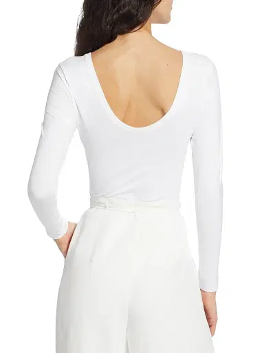 Spanx Women's Long Sleeve Scoop Bodysuit - White - Size XL | Thumbnail 5