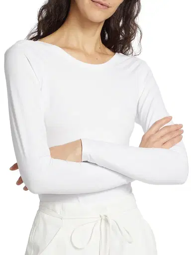 Spanx Women's Long Sleeve Scoop Bodysuit - White - Size XL | Thumbnail 7