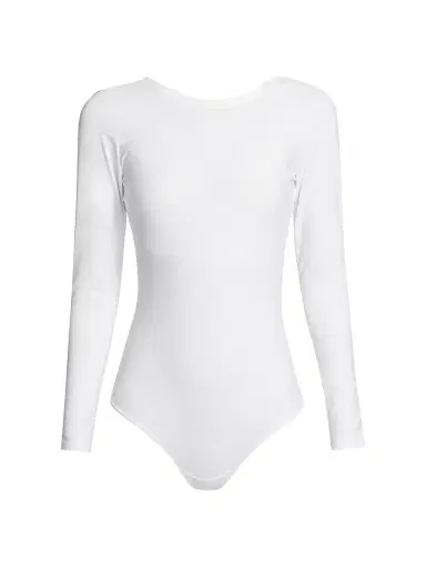 Spanx Women's Long Sleeve Scoop Bodysuit - White - Size XL | Thumbnail 1