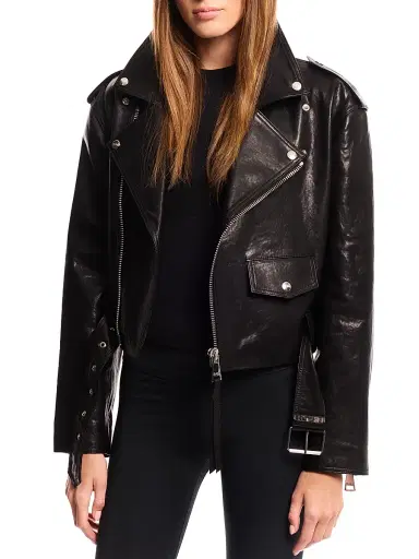 Sam. Women's Lainey Leather-Shearling Belted Biker Jacket | Thumbnail 5 Sam. Women's Lainey Leather-Shearling Belted Biker Jacket | Thumbnail 5