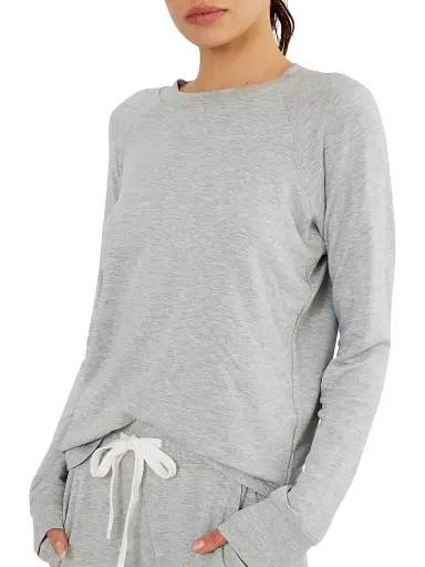 Splits59 Women's Warm Up Fleece Sweatshirt - Heather Grey - Size XS | Thumbnail 3