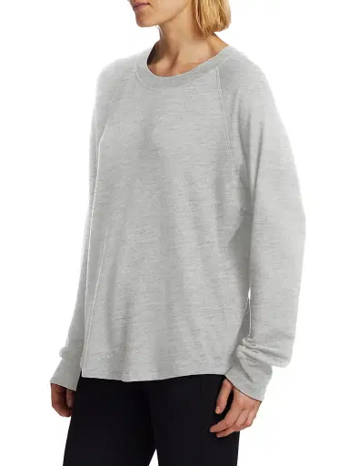 Splits59 Women's Warm Up Fleece Sweatshirt - Heather Grey - Size XS | Thumbnail 4
