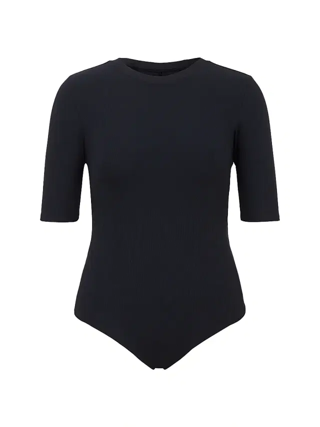 Spanx Women's Suit Yourself Rib-Knit Bodysuit - Classic Black