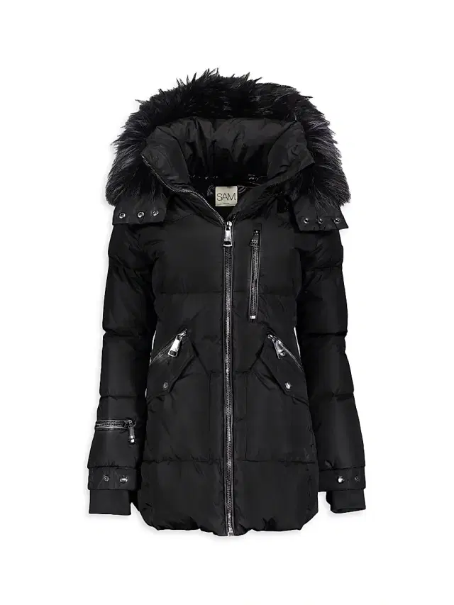 SAM. Little Girl's & Girl's Faux Fur Cruiser Jacket - Black