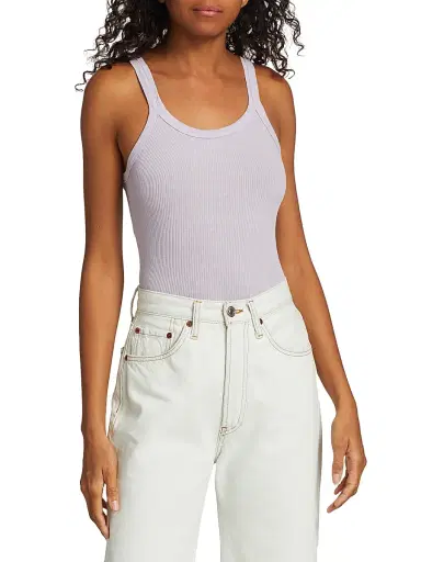 Re/done Women's Ribbed Racerback Tank - Lilac | Thumbnail 3 Re/done Women's Ribbed Racerback Tank - Lilac | Thumbnail 3