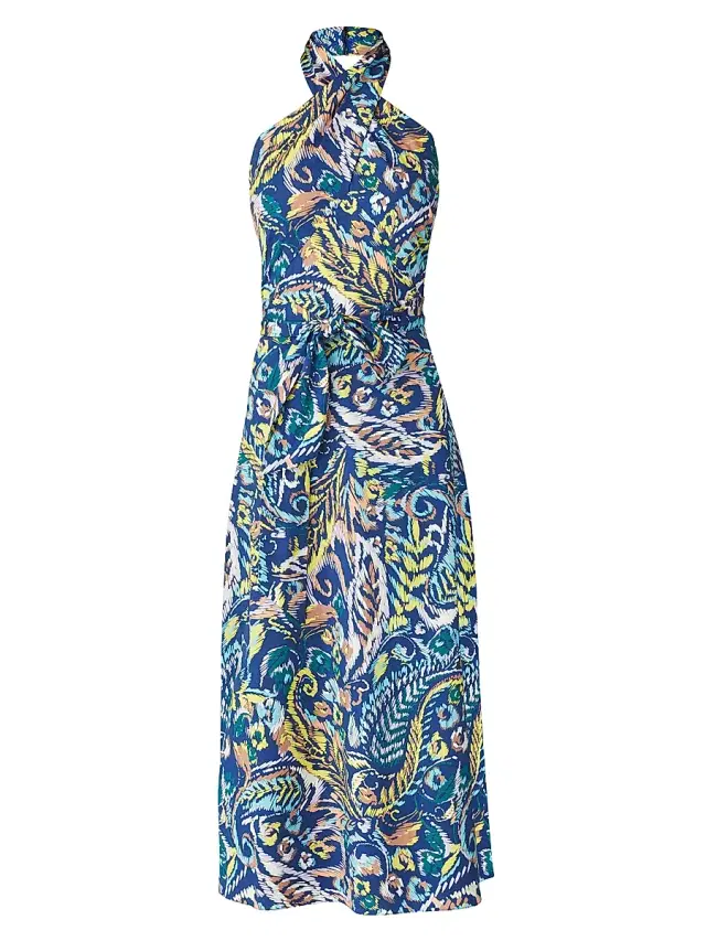 Shoshanna Women's Beekman Paisley Halter Midi-Dress - Botanic