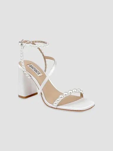 Badgley Mischka Women's Jordyn 85MM Satin Embelllished Sandals - White Satin | Thumbnail 2 Badgley Mischka Women's Jordyn 85MM Satin Embelllished Sandals - White Satin | Thumbnail 2