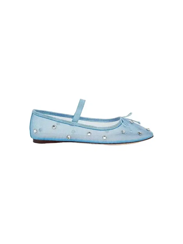 Loeffler Randall Women's Leonie Crystal Mesh Ballet Flats - Blue