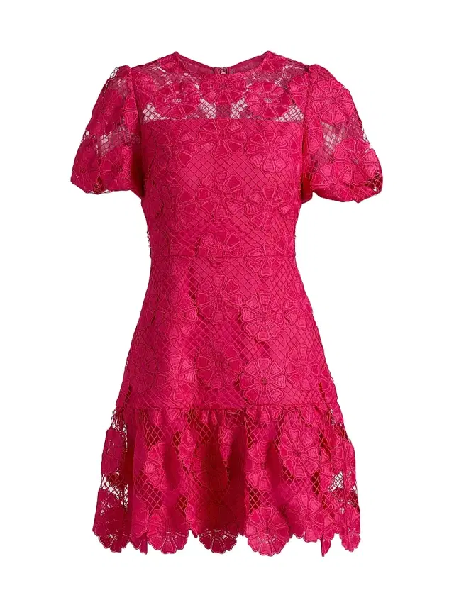 Milly Women's Yasmin Lace Minidress -  Pink