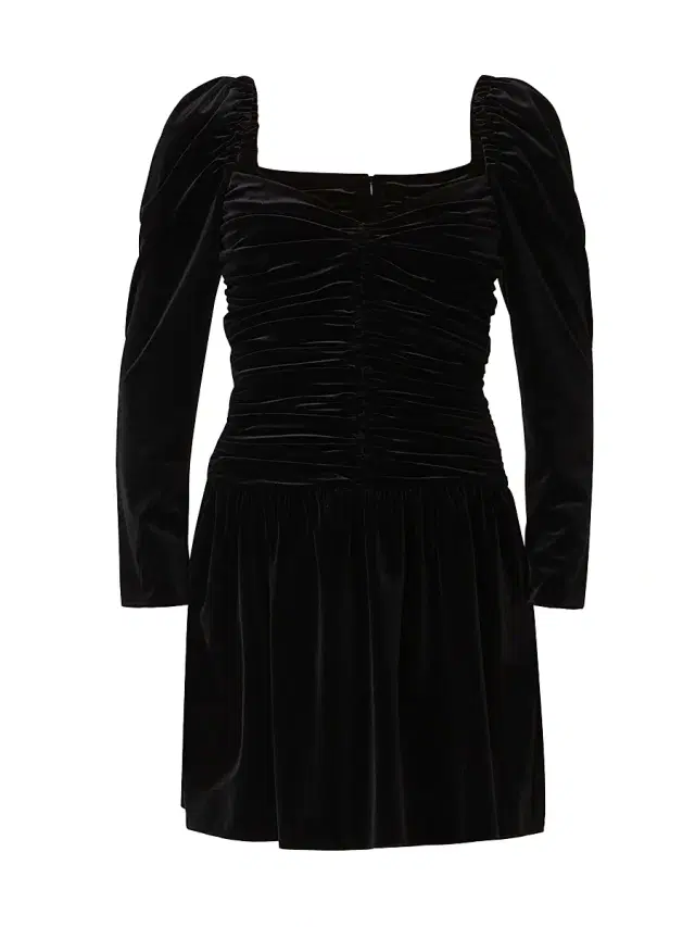 Shoshanna Women's Mari Ruched Velvet Minidress - Jet