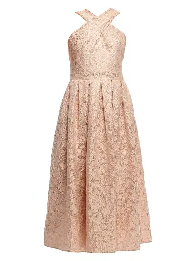 Shoshanna Women's Ivanna Floral Crisscross Halterneck Dress | Thumbnail 1 Shoshanna Women's Ivanna Floral Crisscross Halterneck Dress | Thumbnail 1