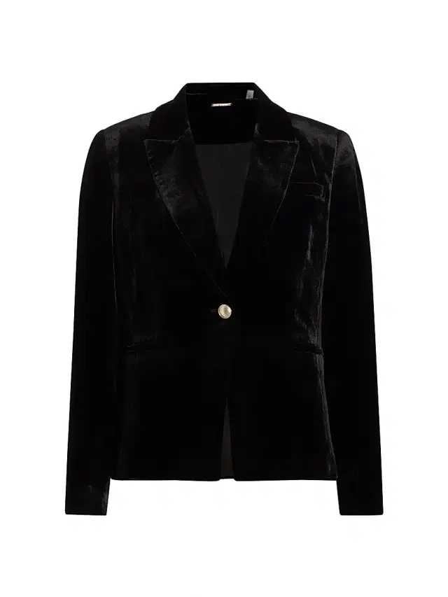 Elie Tahari Women's The Veronica Single-Button Velvet Blazer - Noir