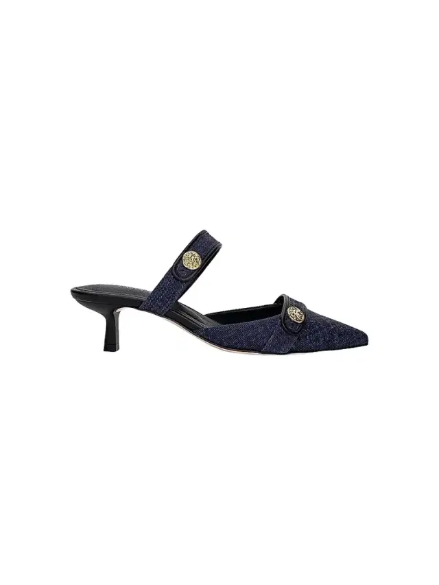 L'AGENCE Women's Gilliane 45MM Button-Detail Denim Pumps - Denim