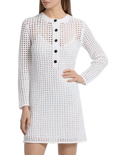 Proenza Schouler Women's Micah Open-Knit Crochet Minidress | Thumbnail 3