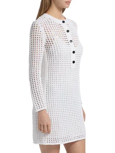 Proenza Schouler Women's Micah Open-Knit Crochet Minidress | Thumbnail 4