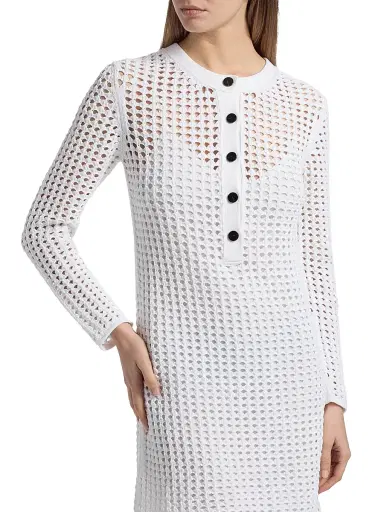 Proenza Schouler Women's Micah Open-Knit Crochet Minidress | Thumbnail 6