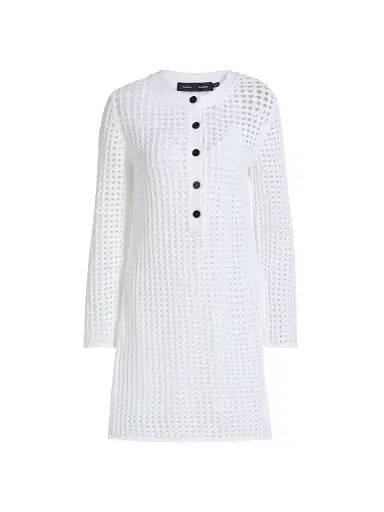 Proenza Schouler Women's Micah Open-Knit Crochet Minidress | Thumbnail 1