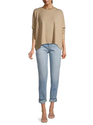 MINNIE ROSE Women's Cashmere Crewneck Sweater | Thumbnail 2