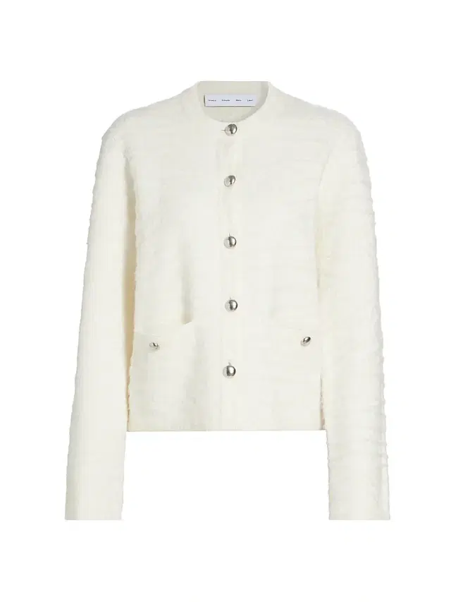 Proenza Schouler White Label Women's Josephine Textured-Knit Jacket - Eggshell