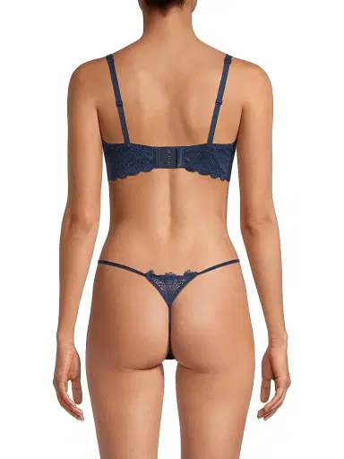 Cosabella Women's Never Say Never Lace Balconette Bra - Navy Blue | Thumbnail 5 Cosabella Women's Never Say Never Lace Balconette Bra - Navy Blue | Thumbnail 5