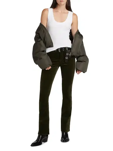 L'AGENCE Women's Stevie High-Rise Velvet Straight-Leg Jeans - Pine | Thumbnail 2 L'AGENCE Women's Stevie High-Rise Velvet Straight-Leg Jeans - Pine | Thumbnail 2