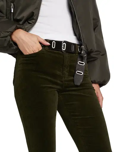 L'AGENCE Women's Stevie High-Rise Velvet Straight-Leg Jeans - Pine | Thumbnail 6 L'AGENCE Women's Stevie High-Rise Velvet Straight-Leg Jeans - Pine | Thumbnail 6