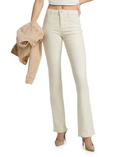 L'AGENCE Women's Selma Coated Sleek High-Rise Baby Boot Jeans - French Vanilla Coated | Thumbnail 3 L'AGENCE Women's Selma Coated Sleek High-Rise Baby Boot Jeans - French Vanilla Coated | Thumbnail 3