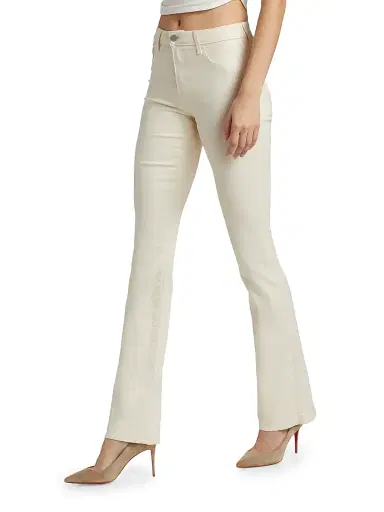 L'AGENCE Women's Selma Coated Sleek High-Rise Baby Boot Jeans - French Vanilla Coated | Thumbnail 4 L'AGENCE Women's Selma Coated Sleek High-Rise Baby Boot Jeans - French Vanilla Coated | Thumbnail 4