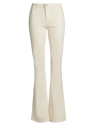 L'AGENCE Women's Selma Coated Sleek High-Rise Baby Boot Jeans - French Vanilla Coated | Thumbnail 1 L'AGENCE Women's Selma Coated Sleek High-Rise Baby Boot Jeans - French Vanilla Coated | Thumbnail 1