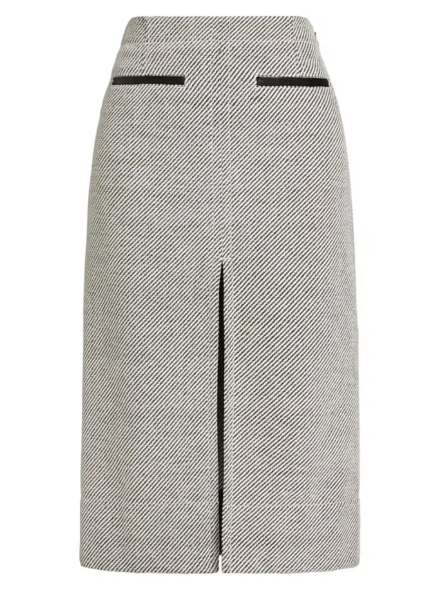 Proenza Schouler White Label Women's Lennon Soft Twill Midi-Skirt - White Grey